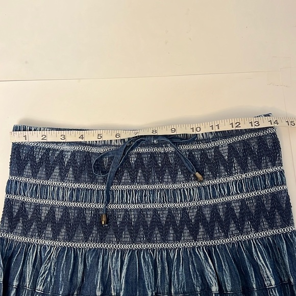 INDIGO & LACE 2 WAY DENIM SKIRT OR DRESS SIZE LARGE - Picture 14 of 16